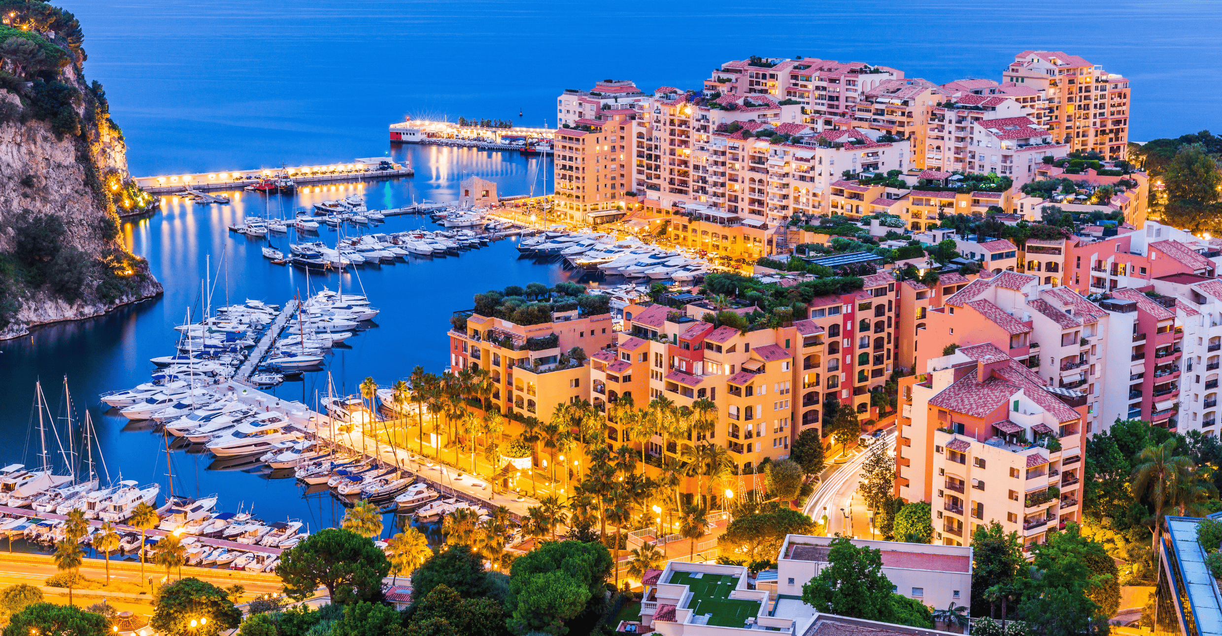 Bannière de l'accueil - Vue de Monaco la nuit